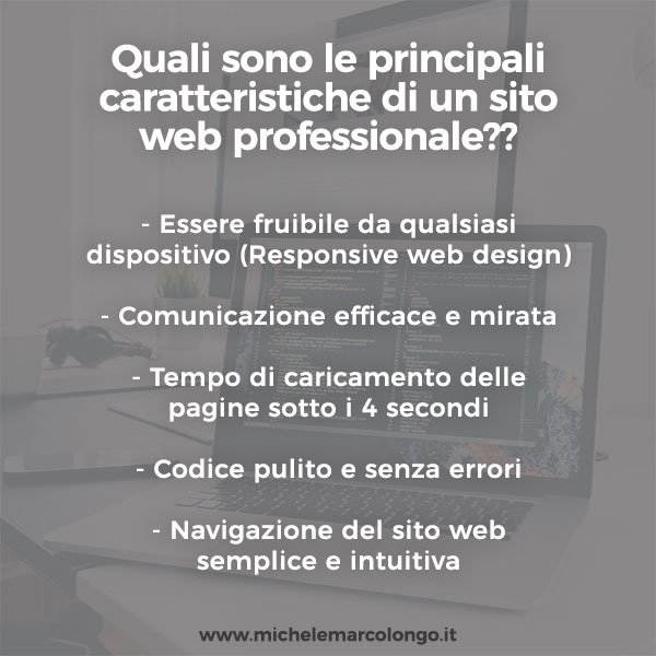 Quali sono le principali caratteristiche di un sito web professionale??